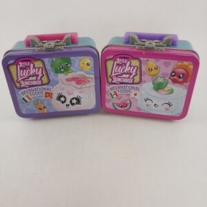2 Little Lucky International Foods Mini Lunchboxes EMPTY Collectible Toy Storage